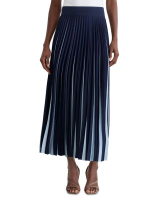 Serena Two Tone Pleated Midi Skirt