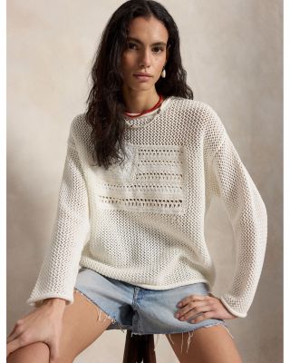 Tonal Flag Pointelle Sweater