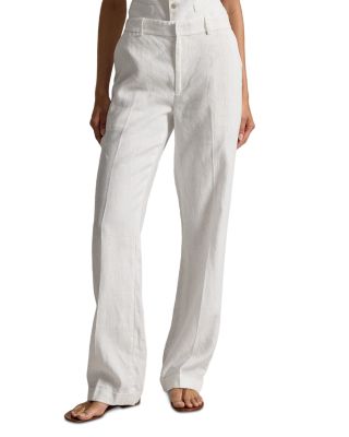 Linen High Rise Relaxed Straight Pants