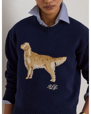 Intarsia Golden Retriever Dog Knit Sweater