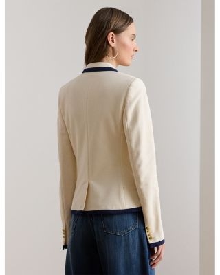 Two Tone Double Breasted Piqu&eacute; Blazer