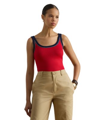 Two Tone Cotton Blend Sweater Tank Top