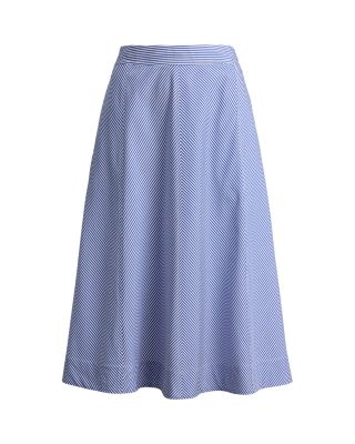 Striped Paneled Cotton Broadcloth Skirt