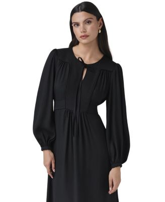 Layla Crepe Tie Neck Midi Dress