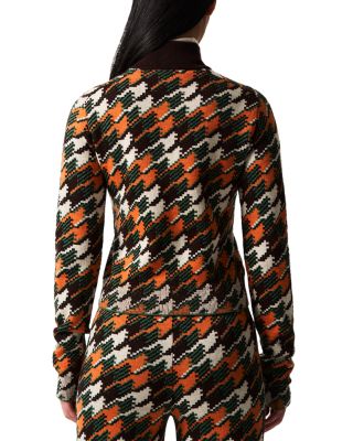 Turtle Neck Herringbone Merino Wool Sweater 