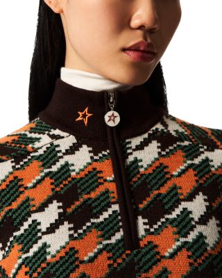 Turtle Neck Herringbone Merino Wool Sweater 