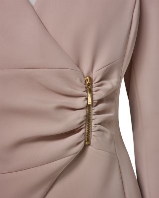 Side Ruched Zipper Blazer