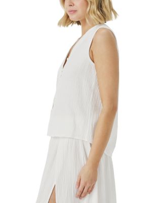 Ava Gauze Button Front Tank