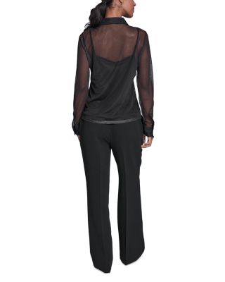 Sheer Floral Knit Blouse