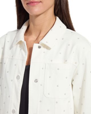 Audrey Pearled Embellished Denim Jacket