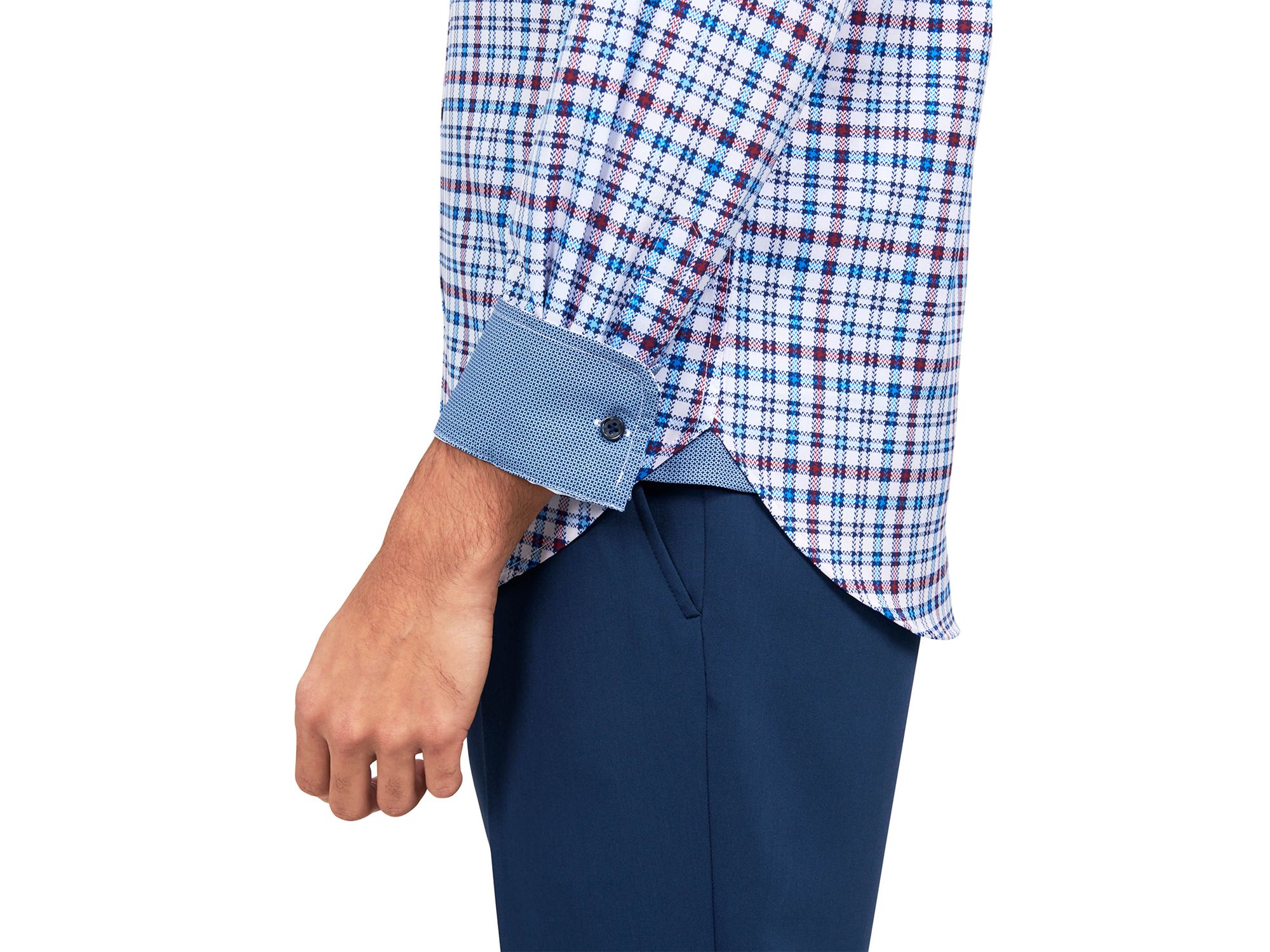 Regular Fit Large Check Performance Dress Shirt — Image 4