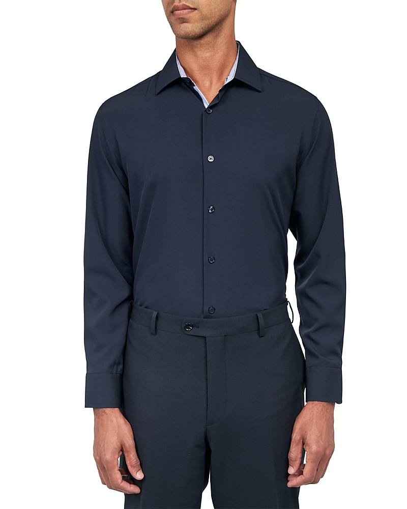 Wrk Slim Fit Solid Navy Performance Dress Shirt Wrk Slim Fit Solid Navy Performance Dress Shirt