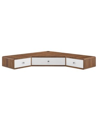Transmit 47" Wall Mount Corner Walnut Office Desk