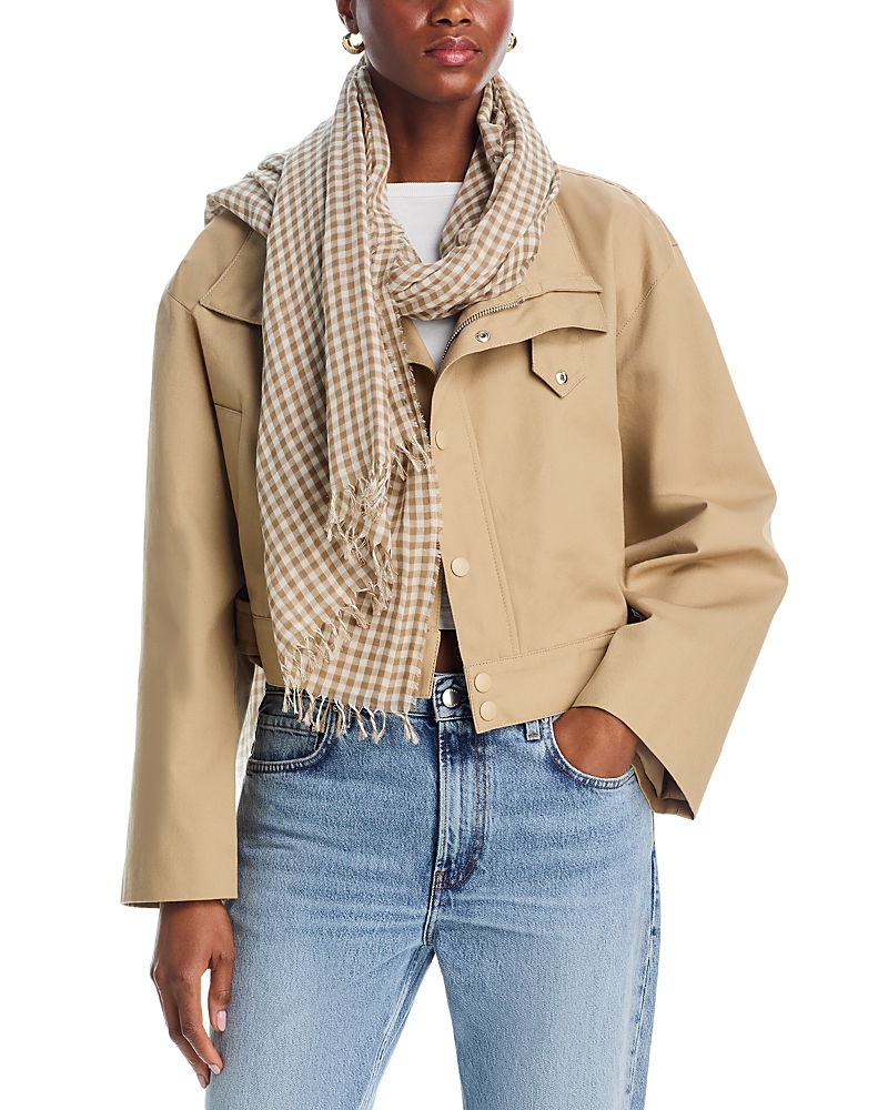 Vince Gingham Cotton Scarf