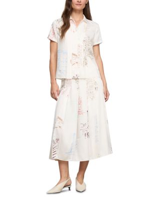 Short Sleeve Pleated Front Blouse