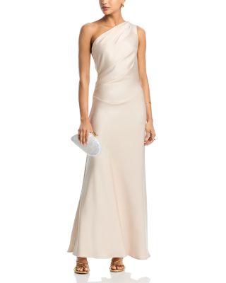 One Shoulder Charmeuse Dress - Exclusive