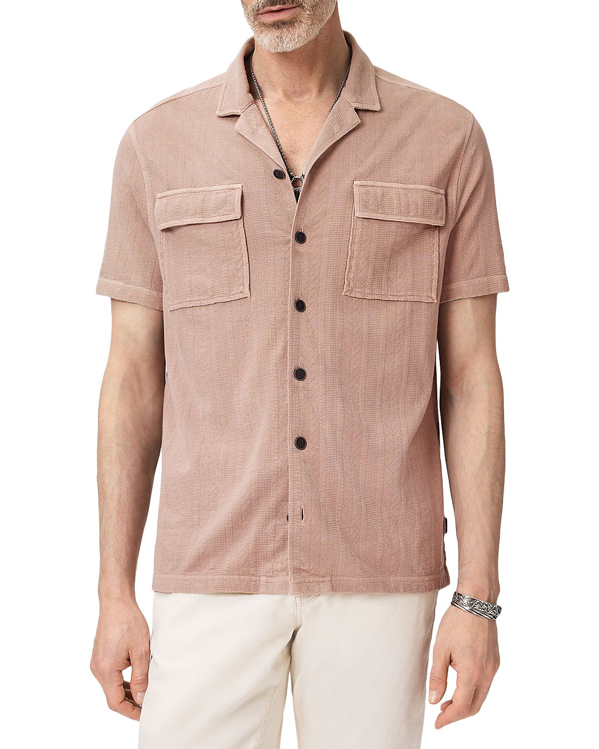 John Varvatos Amadora Short Sleeve Camp Collar Shirt