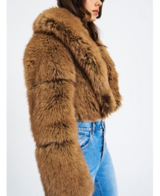 Yadavi Faux Fur Cropped Jacket