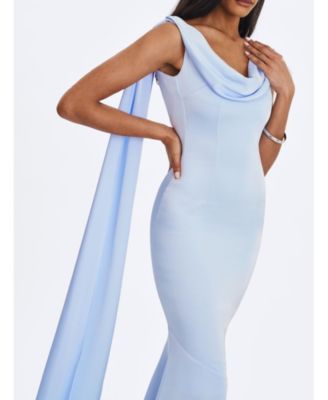  Eira Cowl Scarf-Detail Mermaid Maxi Dress