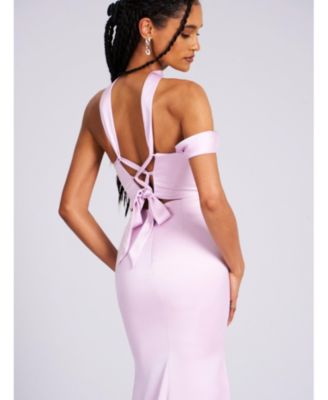  Ivona Corset Halter Neck Satin Gown