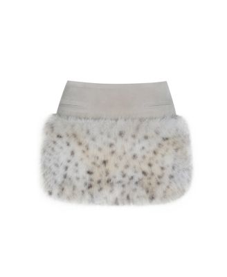  Sariah Suede Cheetah Low-Waisted Micro Skirt