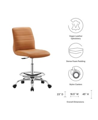 Ripple Armless Faux Leather Drafting Chair