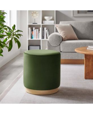 Tilden 16" Round Performance Velvet Upholstered Ottoman