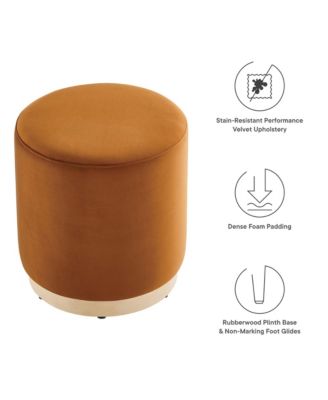 Tilden 16" Round Performance Velvet Upholstered Ottoman