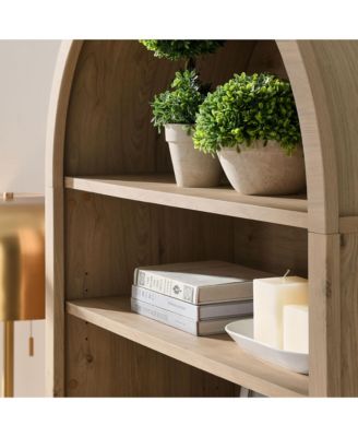 Nolan 74" Tall Wide Arched Storage Display Cabinet Bookshelf