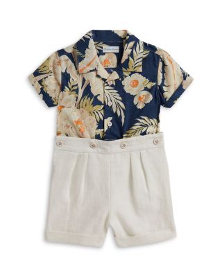 Boys' Tropical Linen-Cotton Shirt & Shorts - Baby