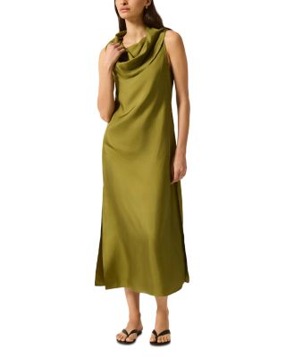 Silk Funnel Neck Dress