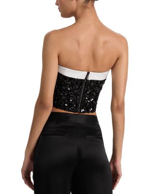 Katya Sequinned Cropped Top