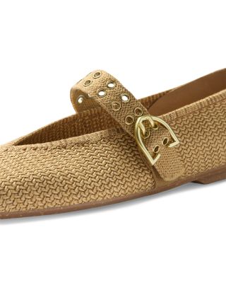 Women's Max Buckle Knit Mesh Mary Jane Flats