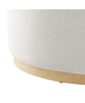 Tilden Large 38" Round Performance Velvet Upholstered Ottoman