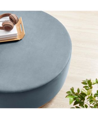 Tilden Large 38" Round Performance Velvet Upholstered Ottoman