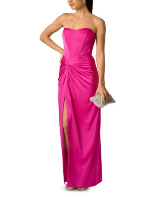 Stretch Satin Long Dress