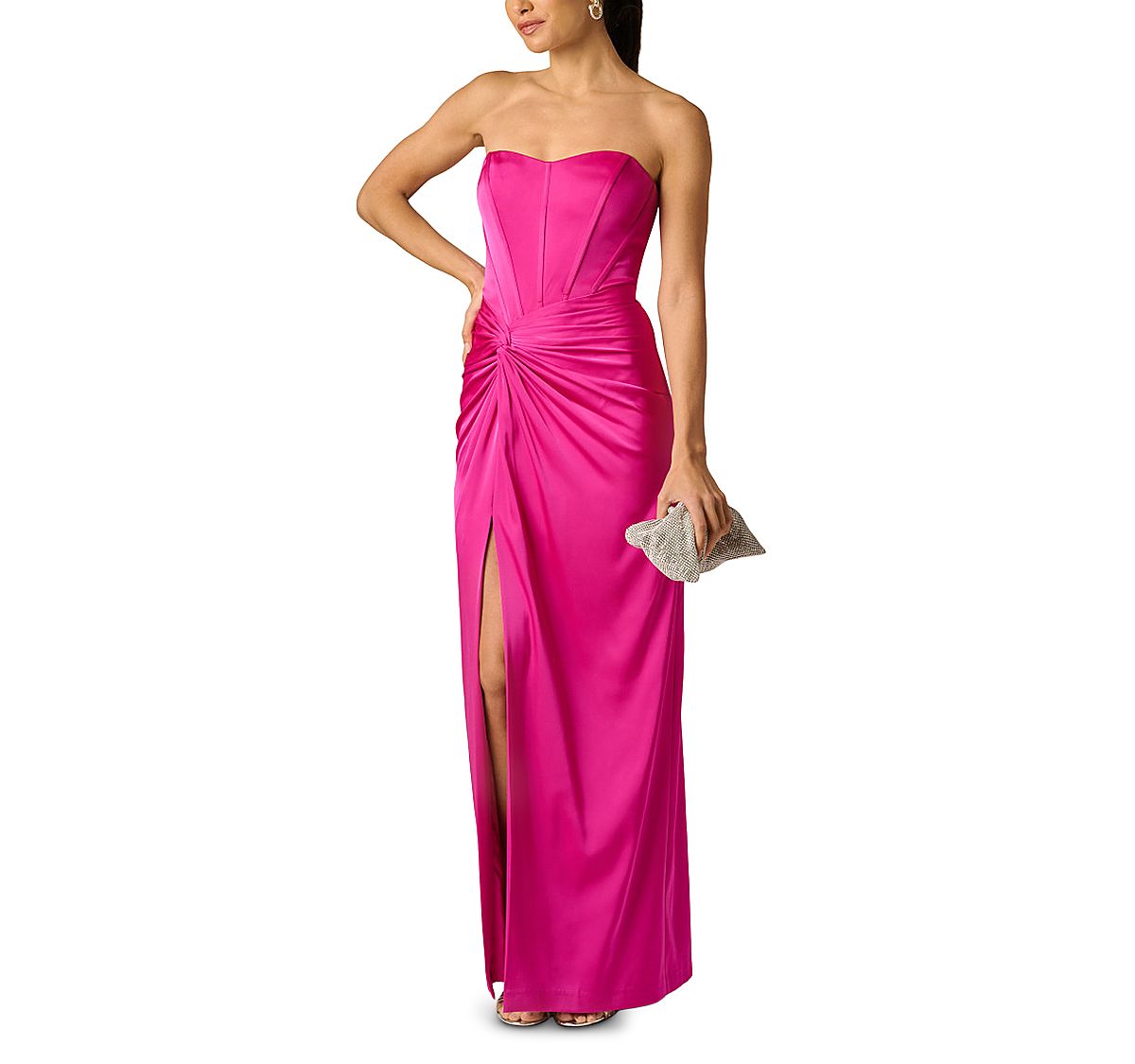Adrianna by Adrianna Papell Stretch Satin Long Dress