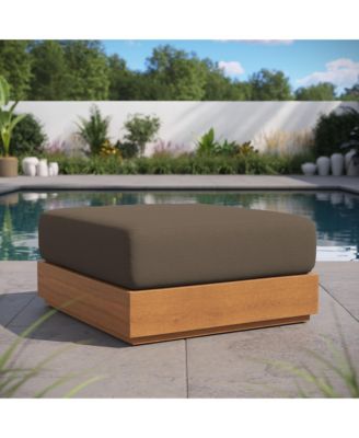 Tahoe Outdoor Patio Acacia Wood Ottoman