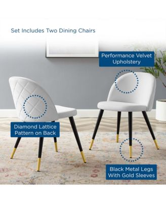 Cordial Performance Velvet Dining Chairs, Set of 2