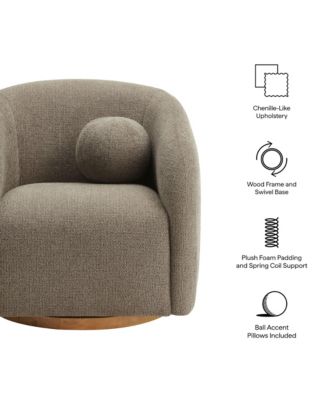 Holland Swivel Chenille Fabric Armchair