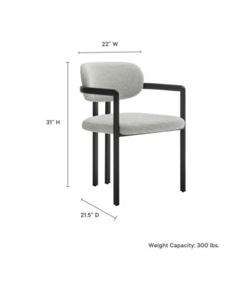 Elio Barrel Fabric and Metal Dining Chair