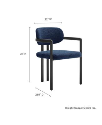 Elio Barrel Fabric and Metal Dining Chair