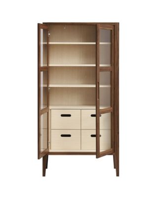 Nell 71" Glass Door Tall Display Storage Cabinet