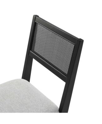 Nimba Faux Rattan Fabric Dining Chairs, Set of 2