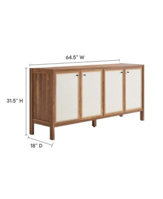 Capri 65" Wood Grain Sideboard Storage Cabinet