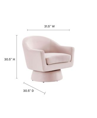 Astral Performance Velvet Fabric and Wood Swivel Chair