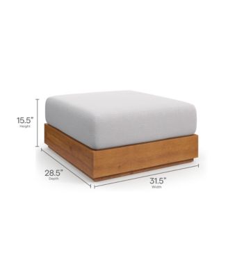 Tahoe Outdoor Patio Acacia Wood Ottoman