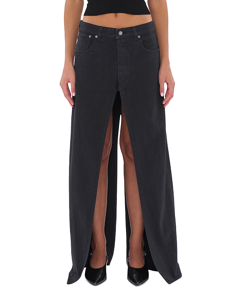 Haikure Gana Bull Slit Maxi Skirt