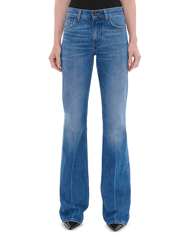 Haikure Flora Mid Rise Flare Leg Jeans in Real Blue
