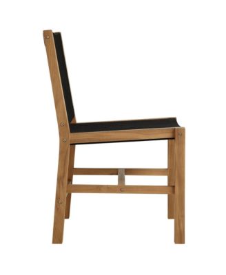 Vienna Outdoor Patio Teak and Rope Armless Dining Chairs, Set of 2